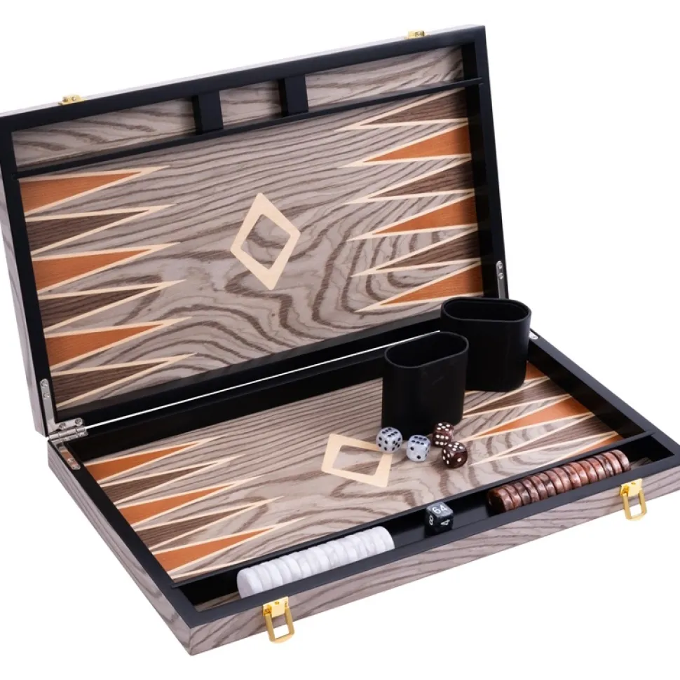 Longfield Backgammon Large Grey Ebony