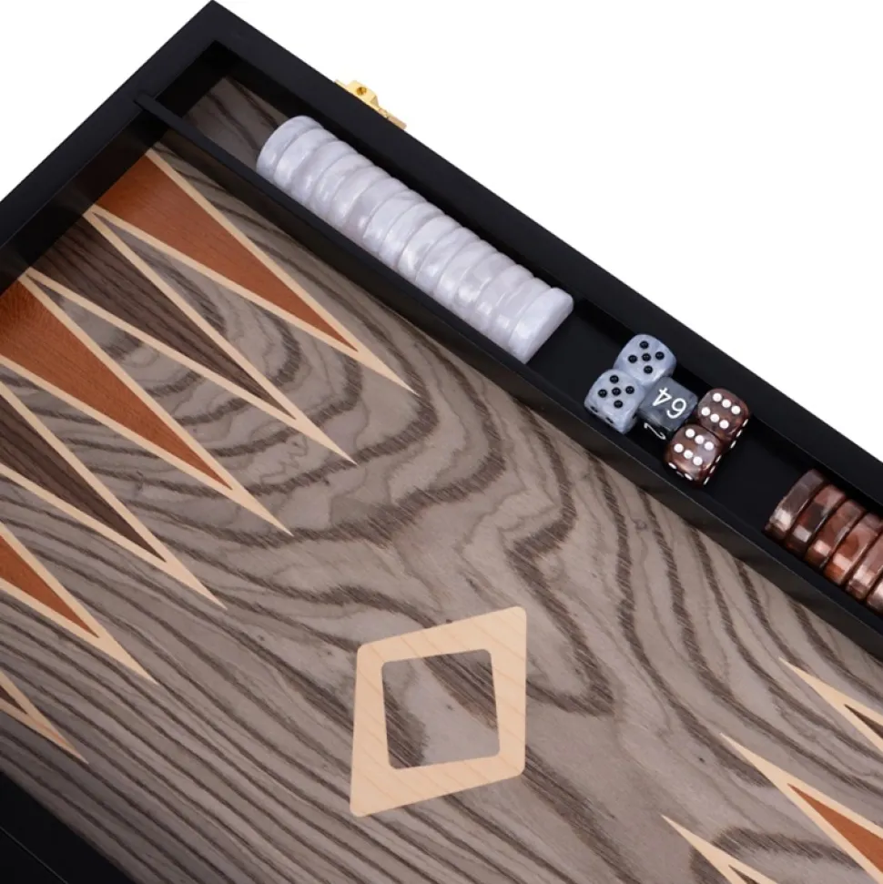Longfield Backgammon Large Grey Ebony