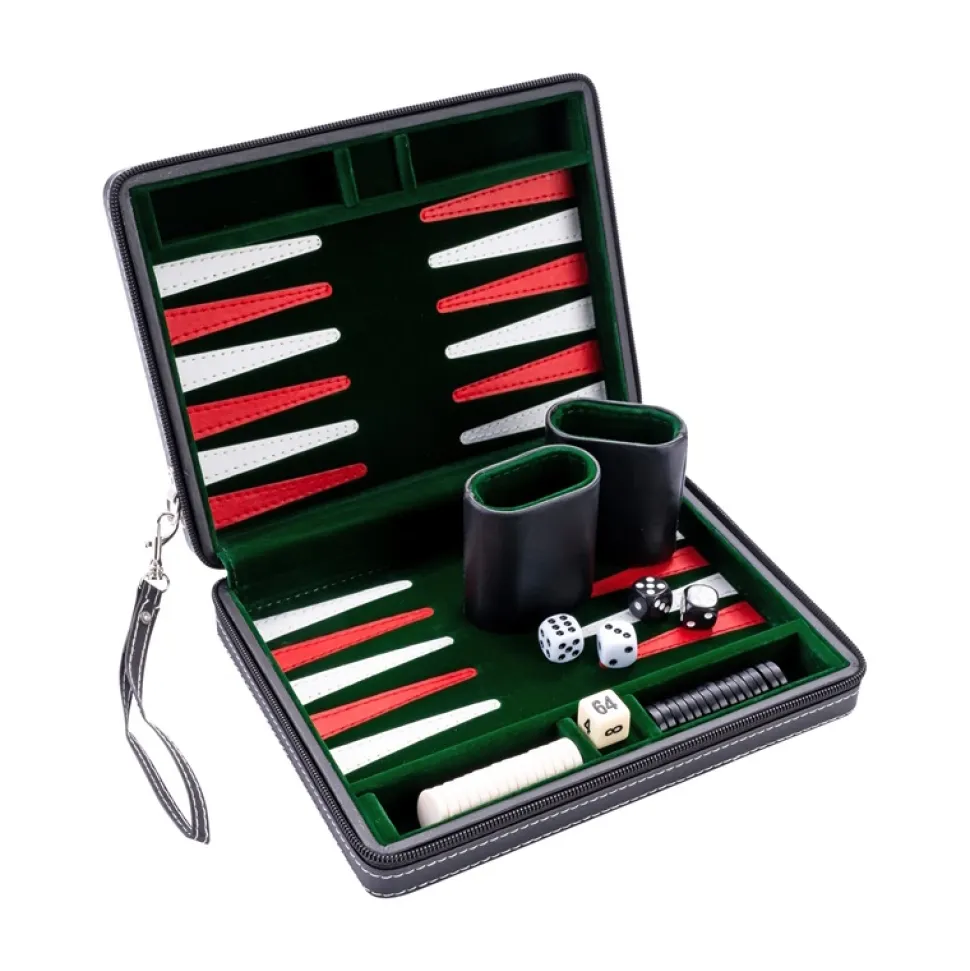 Longfield Backgammon Travel Green