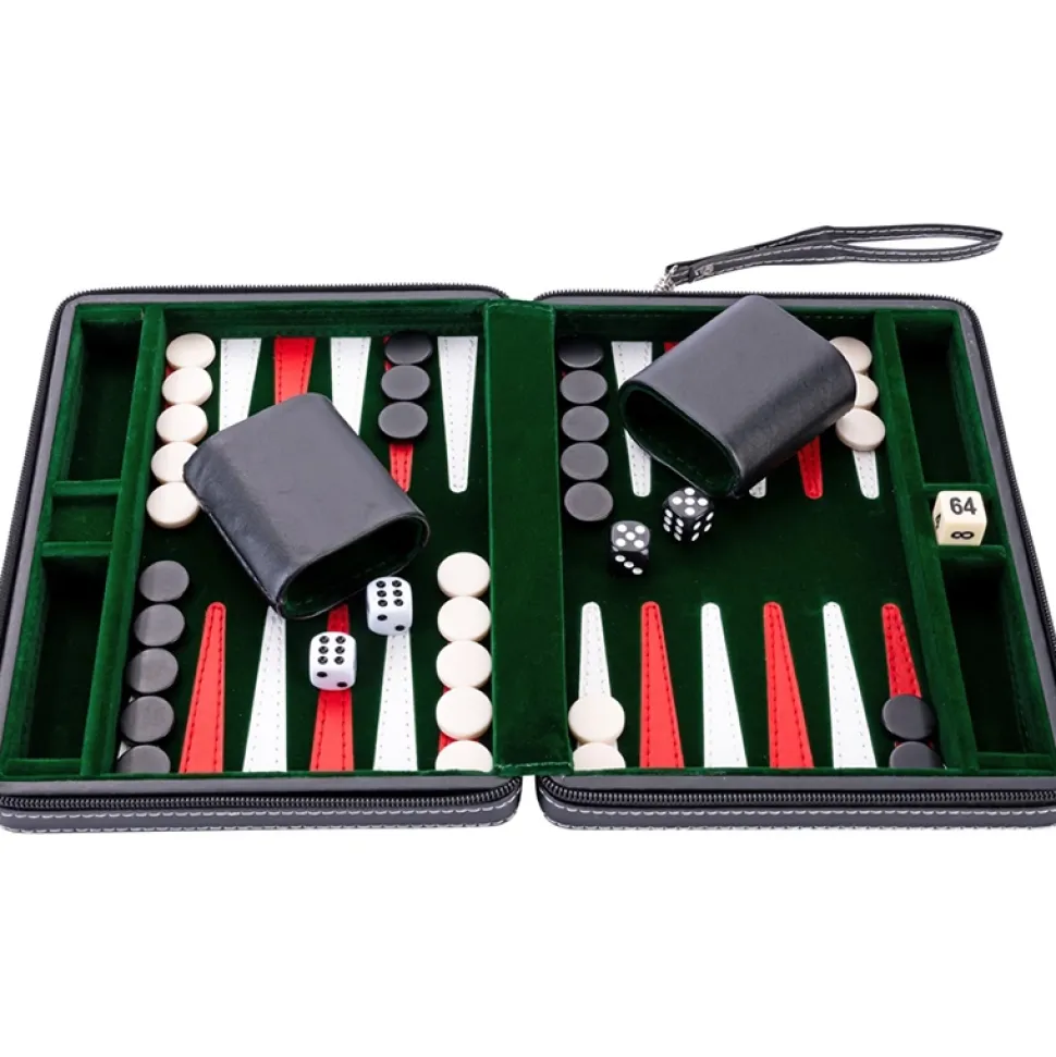 Longfield Backgammon Travel Green